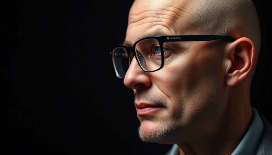 Bald man with glasses in thought, discussing Trump China tariffs.