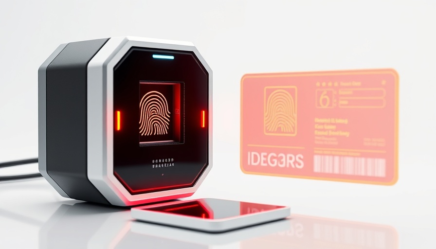 Advanced biometric scanner and digital ID illustrating ID verification technology.