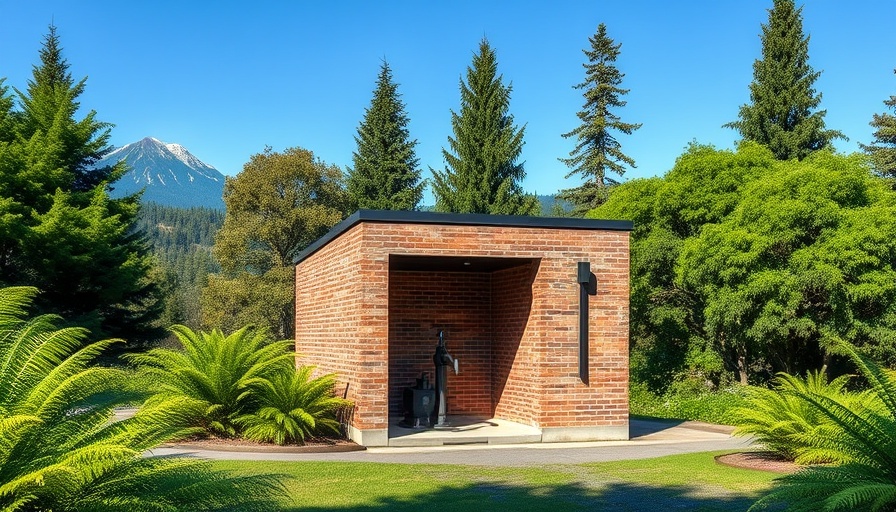 Marin Municipal Water District pump station surrounded by greenery