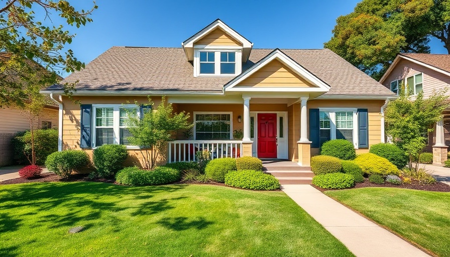 Inviting suburban home exterior in a sunny neighborhood.