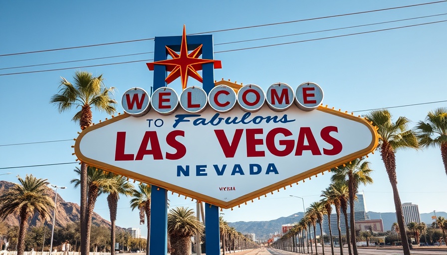 Welcome sign in Las Vegas, sunny day, affordable places to live in Nevada.