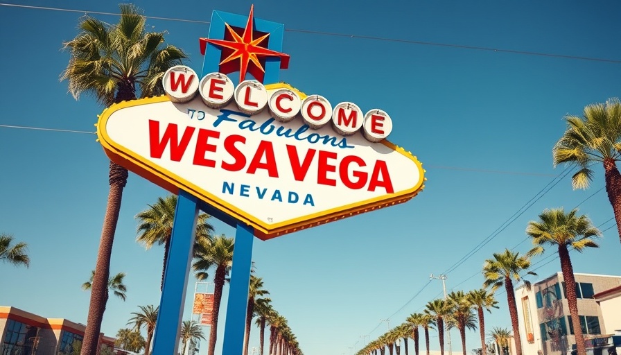 Iconic Las Vegas sign on a sunny day, Nevada.