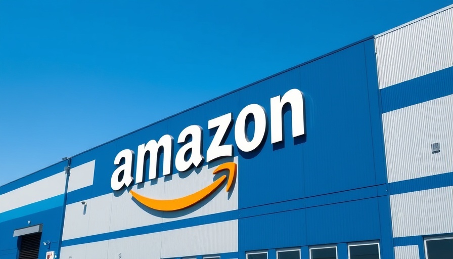Amazon logo on warehouse, representing Amazon profit forecast.