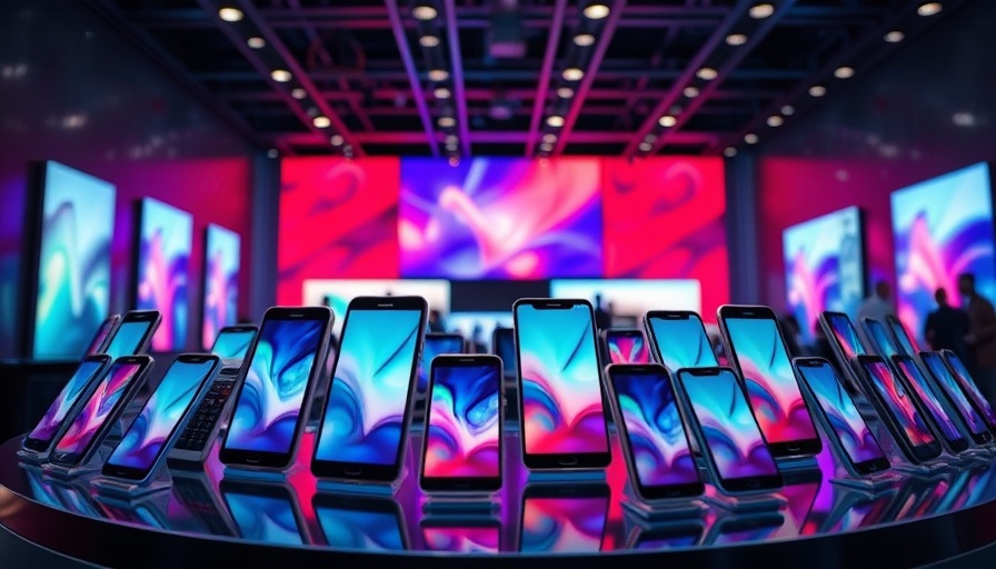 Vibrant smartphones showcasing cutting-edge display in tech exhibit.