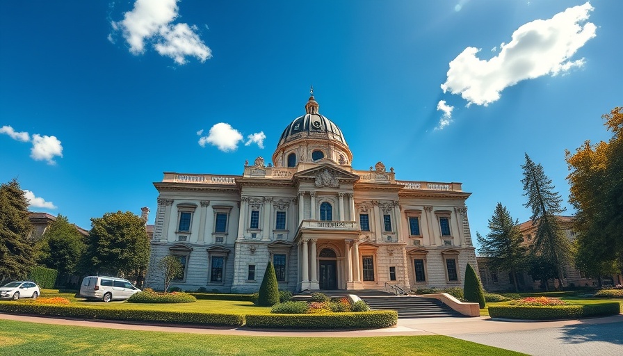 Elegant historic building in Minnesota under blue sky.