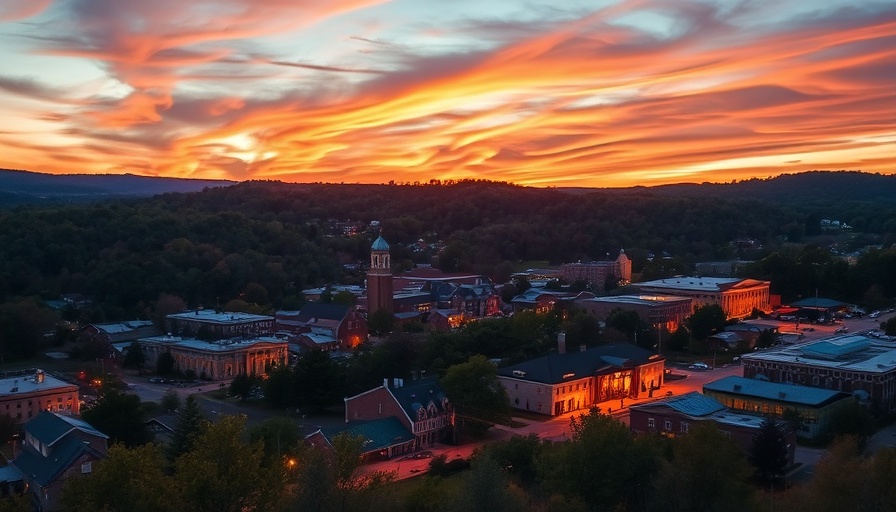 Charming Arkansas town at dusk, affordable living