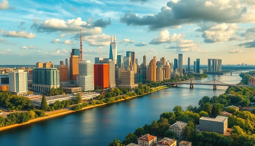 Aerial view of affordable places to live in Ohio by the river.