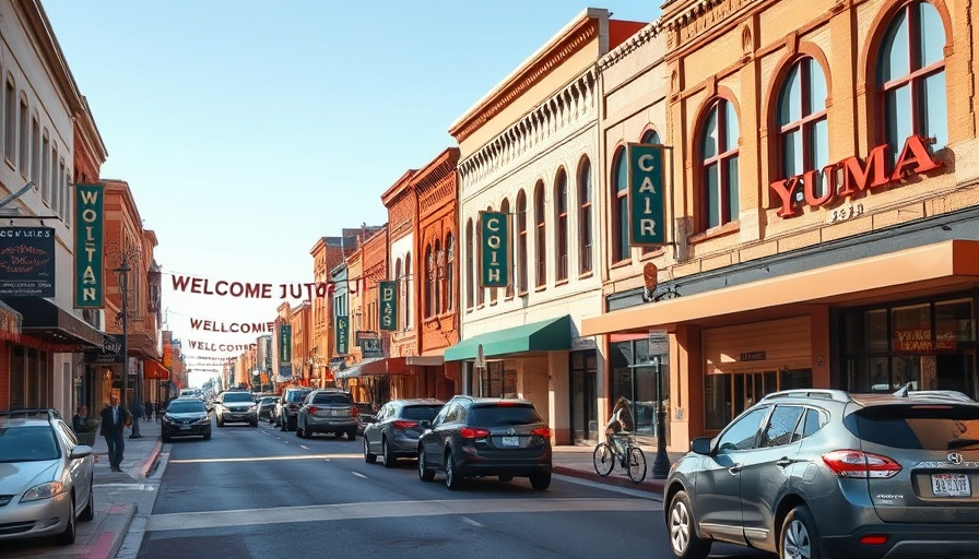 Downtown Yuma vibrant street scene, affordable places to live in Arizona.