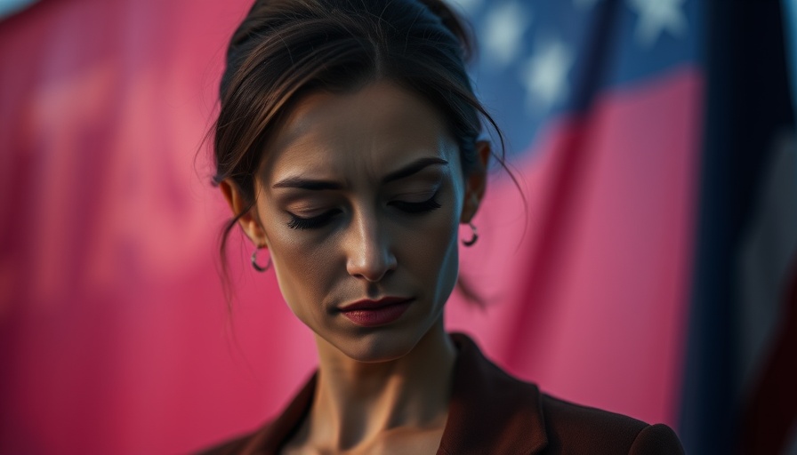 Thoughtful woman reflecting on Conservative Party loss of popularity.