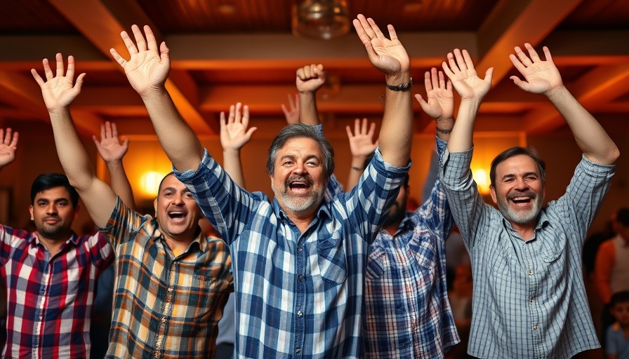 Group celebration reflecting rightwing populism in Britain