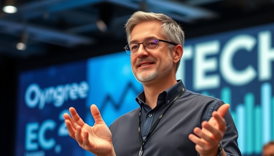 Engaging tech conference speaker discussing AI chatbots user engagement.