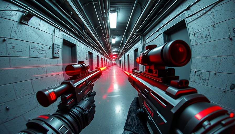 Intense gameplay scene in a video game, tactical environment.