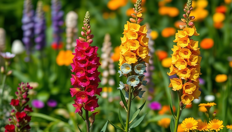Various snapdragon types in a vibrant garden