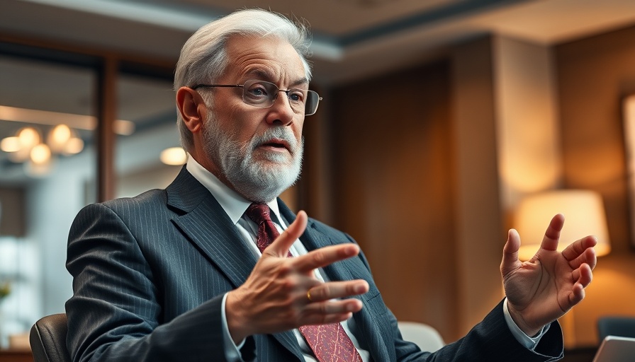 Elder in suit discussing retirement at Berkshire Hathaway.