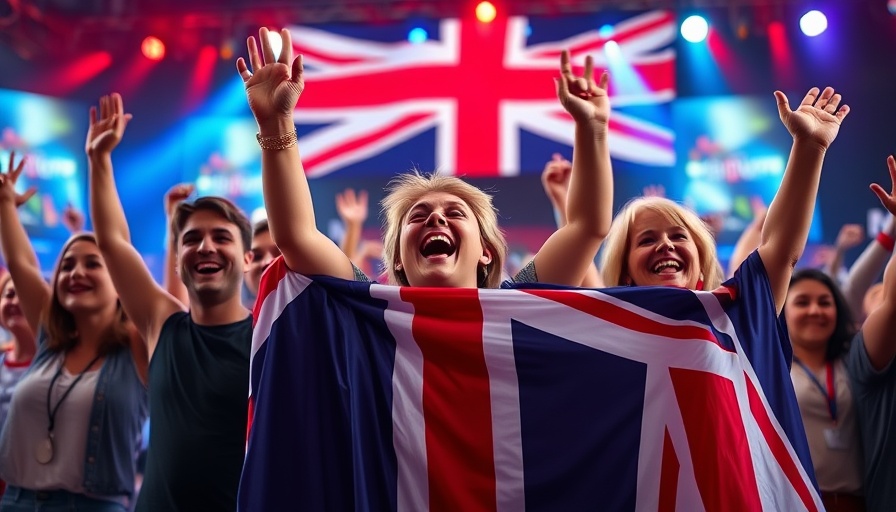 Joyful individuals celebrating with UK flag, Political Landscape in the UK