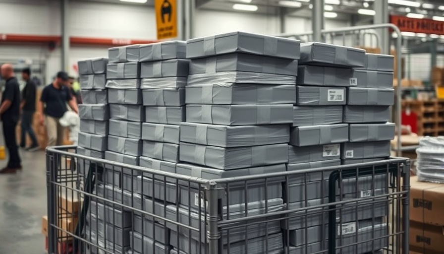 Piles of grey parcels in a logistics center, Singapore ruling party election results.
