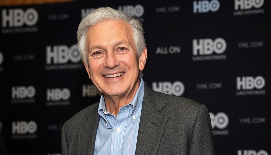 Elderly man smiling at HBO premiere event, Warren Buffett trade deficits.
