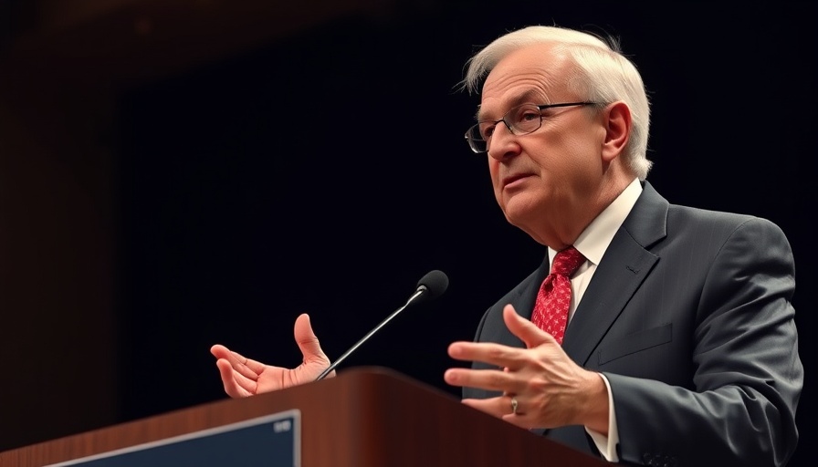 Berkshire Hathaway CEO transition speech at conference podium.