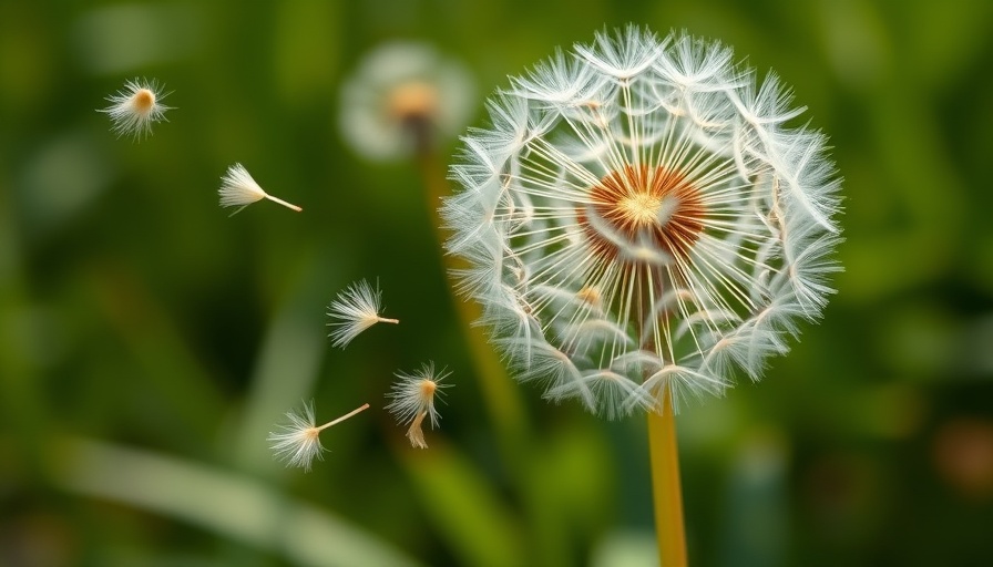 Dandelion seeds drifting peacefully, symbolizing overcoming eco-anxiety.