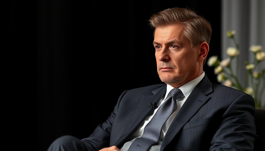 Contemplative man in a suit discussing California job market.