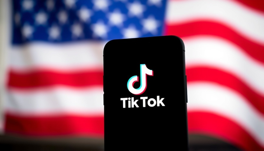 TikTok logo on smartphone with American flag backdrop symbolizing Trump TikTok ban delay.
