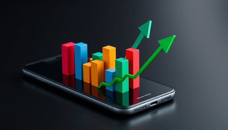 Dynamic 3D chart with smartphone for investing in gold insights.