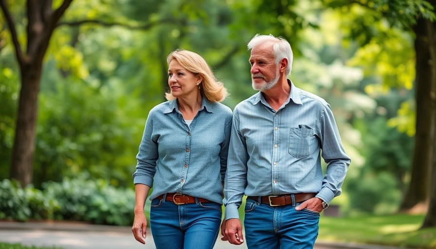 Middle-aged couple walking outdoors, Berkshire Hathaway succession.