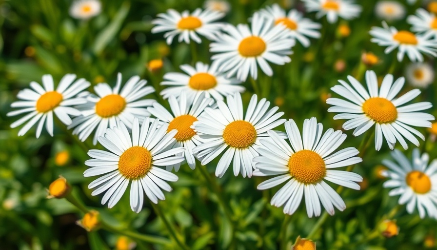 Close-up of chamomile flowers in garden - chamomile lawn care