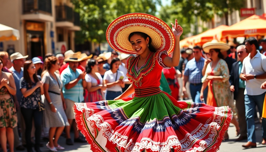 San Jose Cinco de Mayo Celebration with dancer in vibrant dress.