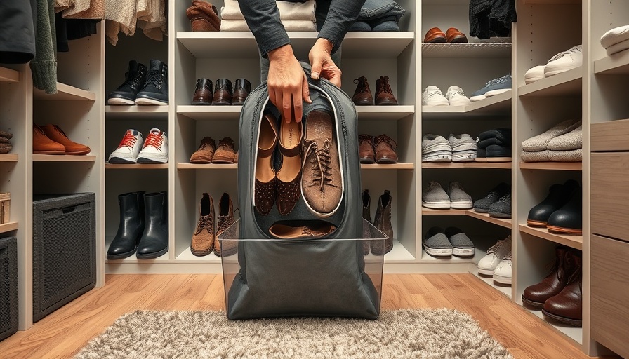 Neatly organized accessories in a modern closet.