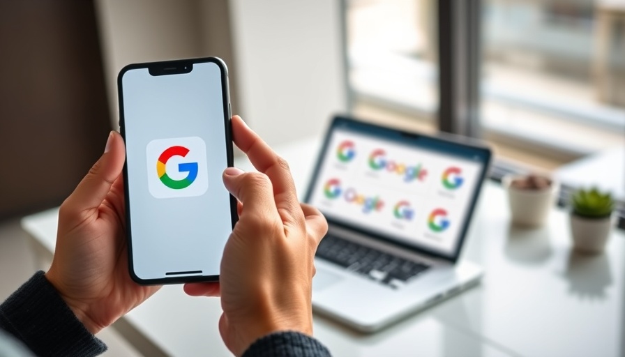 Hands with smartphone showing Google logo, Google's new film initiative.