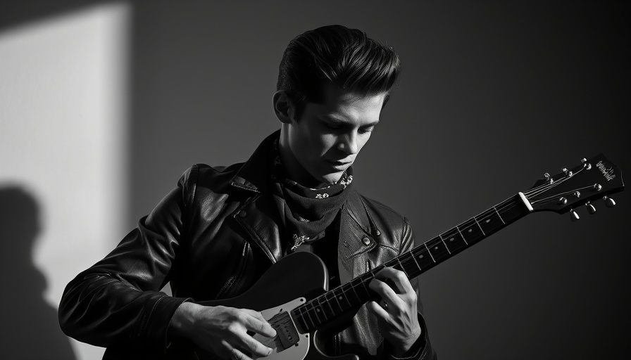Black and white photo of musician playing guitar, Rock and Roll Hall of Fame nominees.