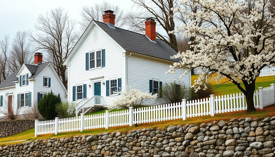 Charming colonial house in spring with budget-friendly aesthetic.