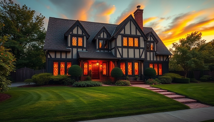 Charming home at sunset to inspire improving your credit score before buying.