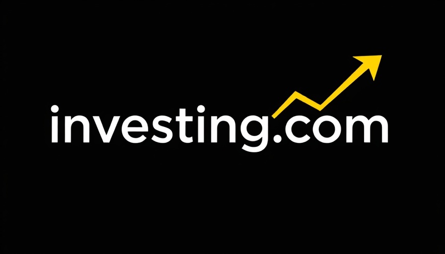 Investing.com logo with rising graph, black background.