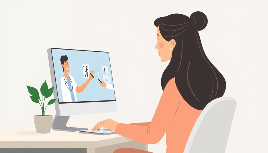 Stylized illustration of AI health advice chatbots consultation.