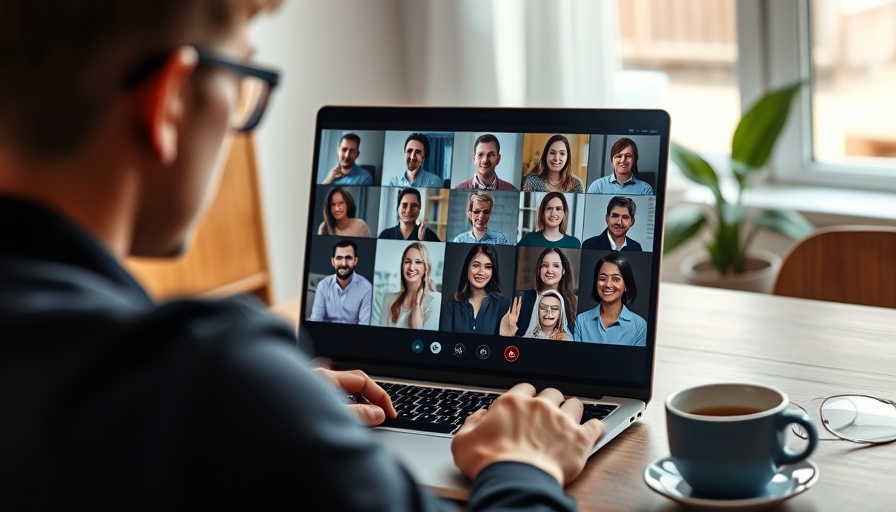 Virtual meeting showcasing AI hiring practices on a laptop.