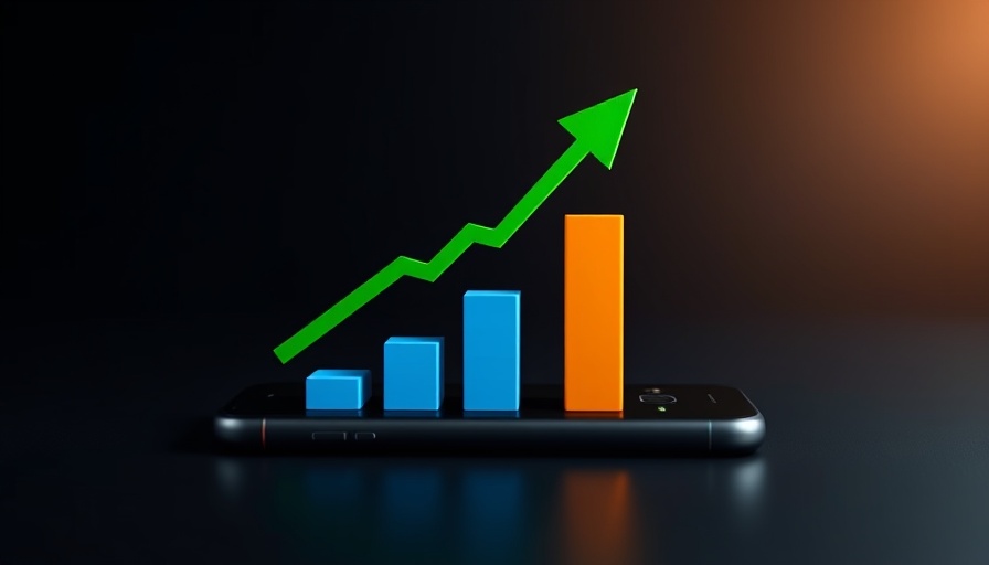 Digital financial graph on smartphone; global economy impacts.