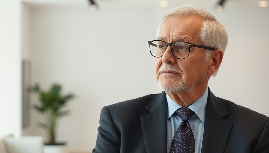 Elderly man in business attire contemplating Germany's economic challenges.