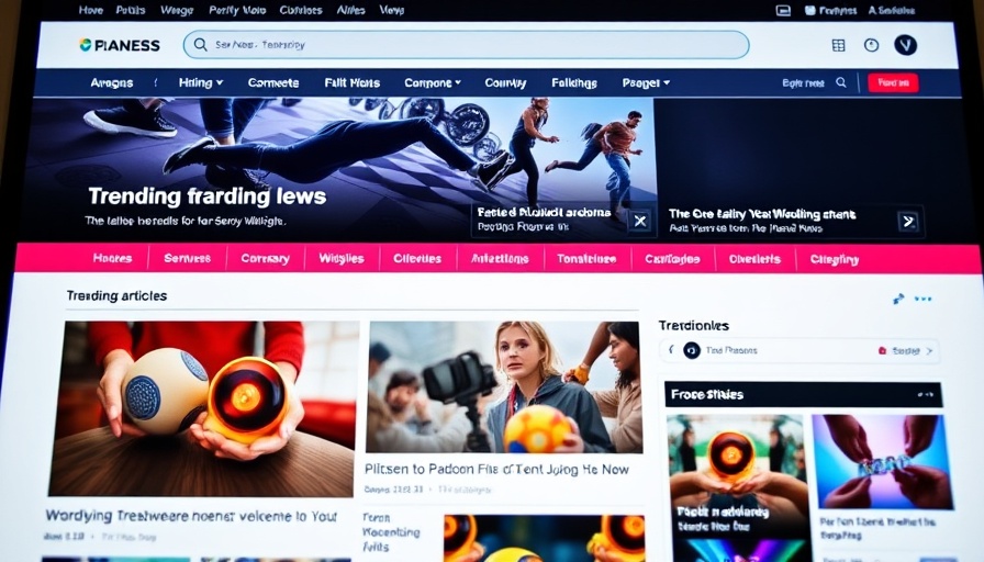 AI newsreader startup modern digital interface showing trending articles.