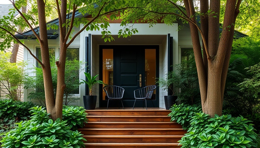 Modern house entrance with plants, when to downsize your home