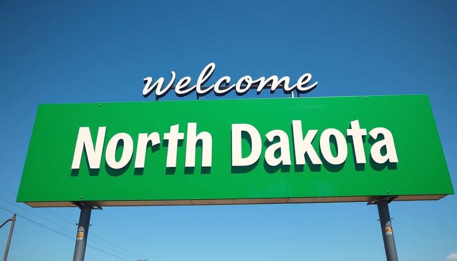 Welcome sign for affordable places to live in North Dakota.