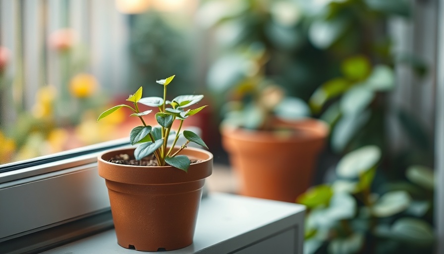 Budget-friendly small garden idea with potted plant on windowsill.