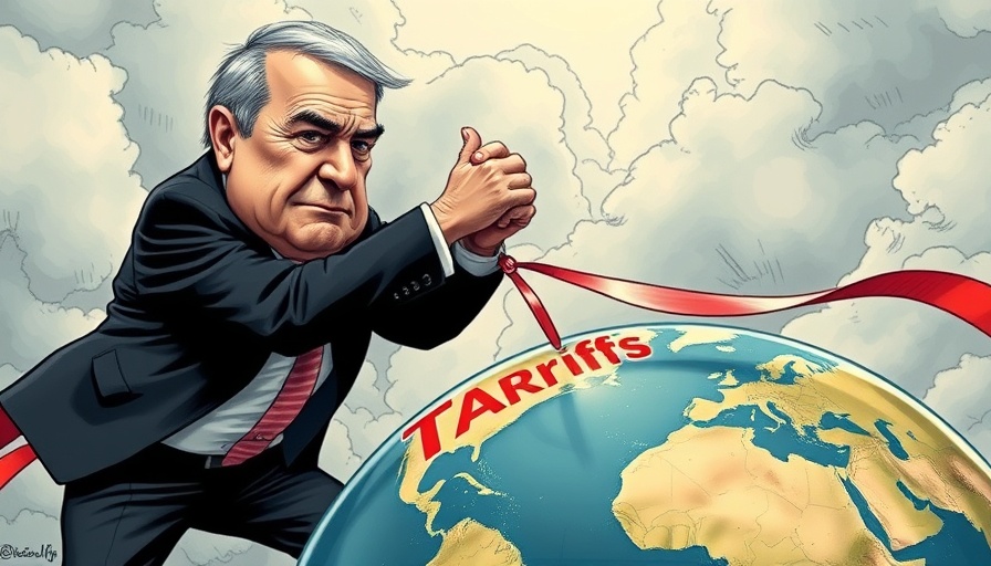 Cartoon on global economic order showing trade tensions.