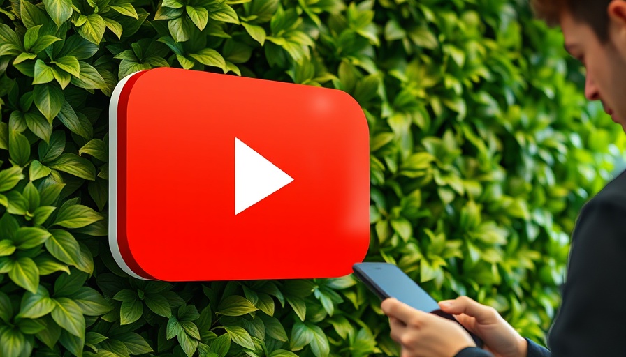 YouTube logo in a green setting with a man using phone, highlighting two-person premium plan.