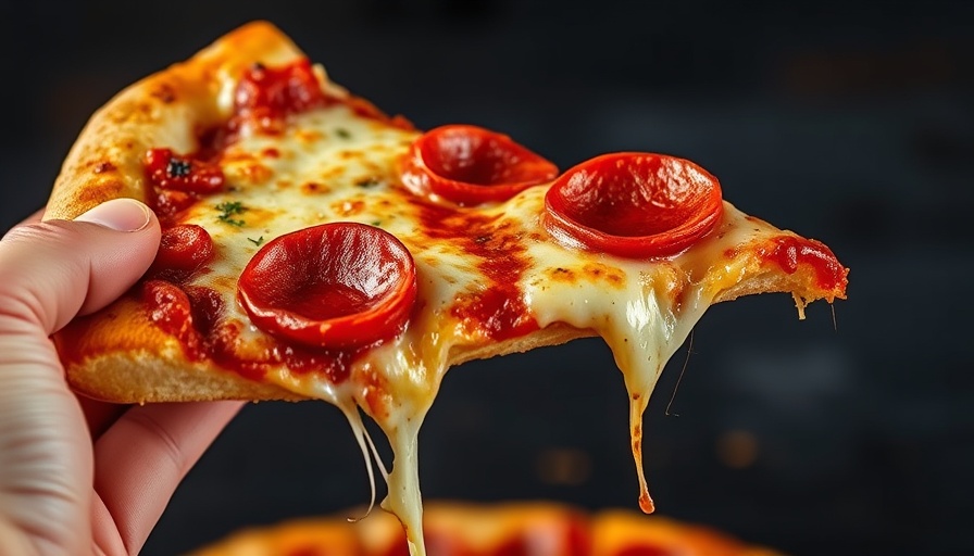 Detroit-style pizza slice with crispy pepperoni in Greenbrae.