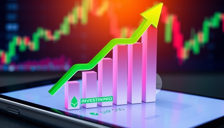 3D bar chart with InvestingPro and S&P 500 logos on digital screen.