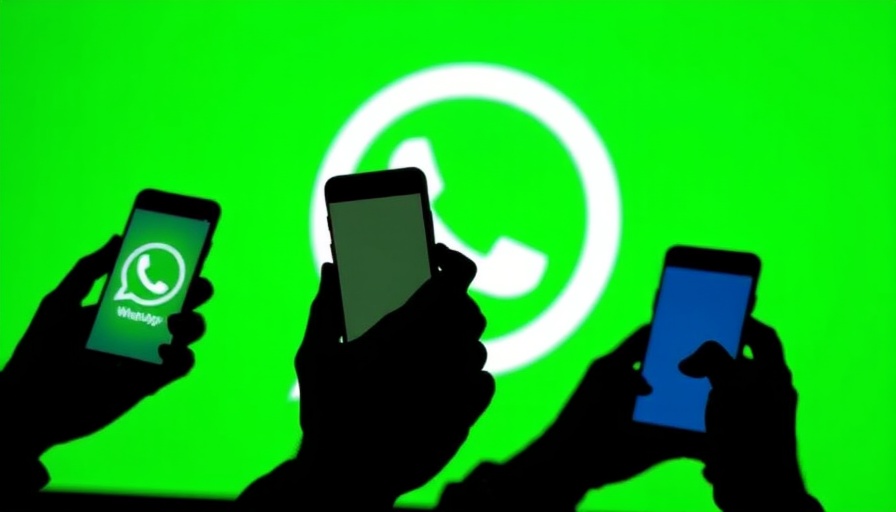 Silhouetted phones with WhatsApp logo; NSO Group spyware damages.