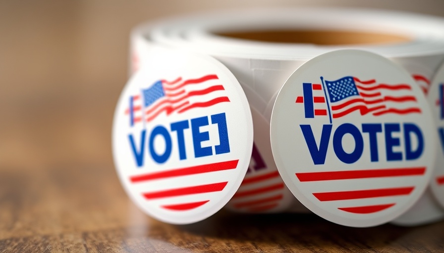 I Voted stickers roll representing Ross Valley school parcel tax voting.