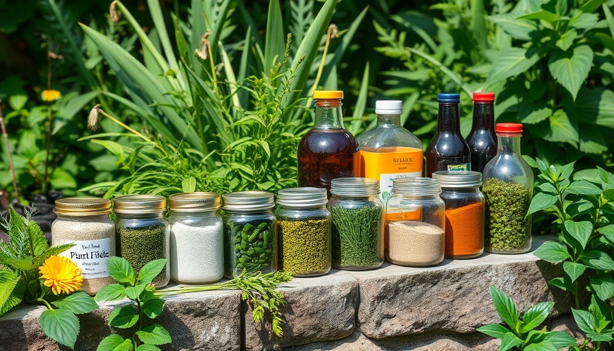 Homemade plant fertilizers in garden setting for NPK fertilizer guide.